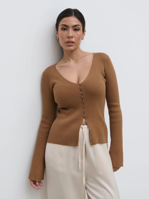 Tia Knit Cardigan - Ginger