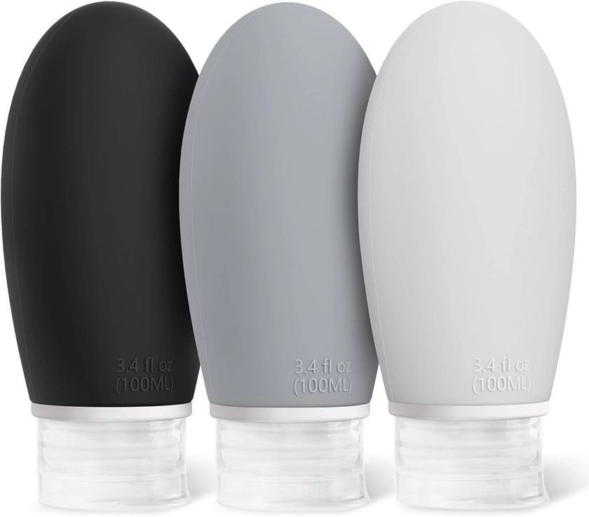 Opret 100ml Silicone Travel Bottle, 3 Pack Leak Proof Containers 3.4oz Refillable Squeezable Bottles for Liquid Shampoos, Conditioner and Toiletries, BPA Free and TSA Approved : Amazon.co.uk: Beauty