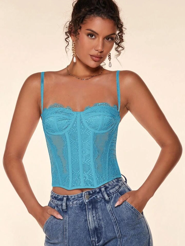 SHEIN BAE Lace Bustier Cami Top