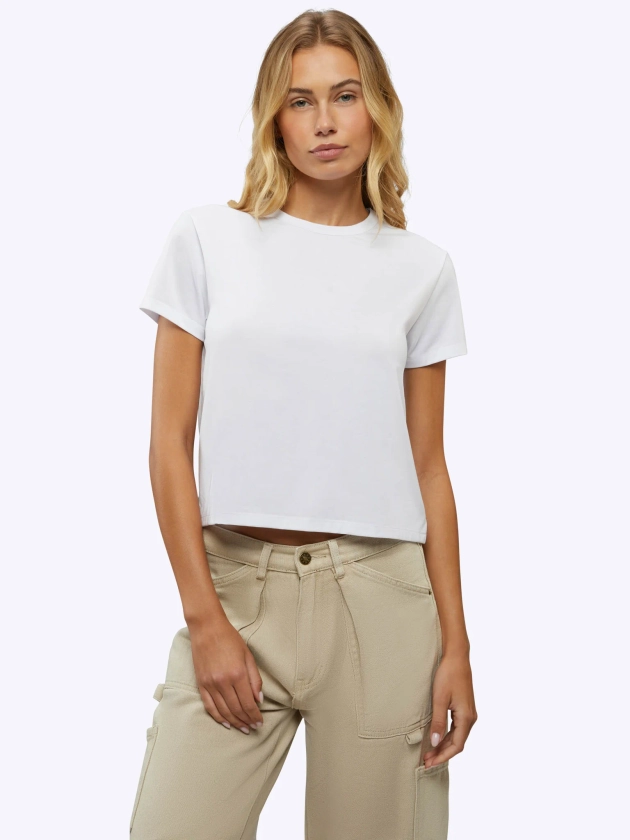 Women’s Wrinkle-Free Plain White T-Shirt | Cuts Clothing