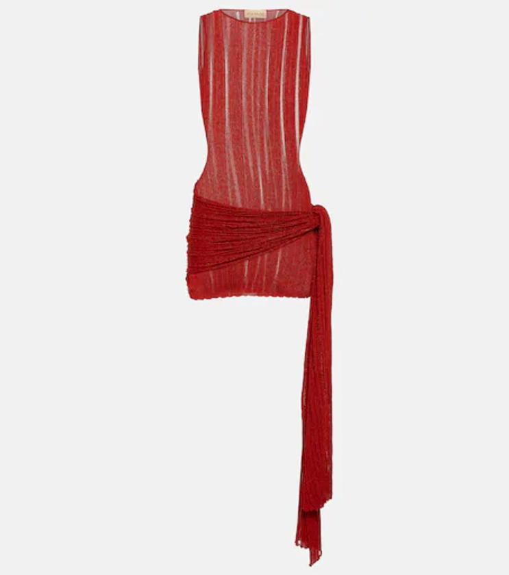 Draped lamé minidress in red - Aya Muse | Mytheresa