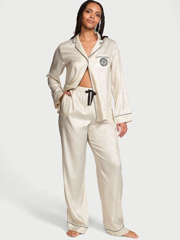 Acheter Pyjama coordonné long en satin – Commander des pyjamas en ligne 5000000279 – Victoria's Secret 