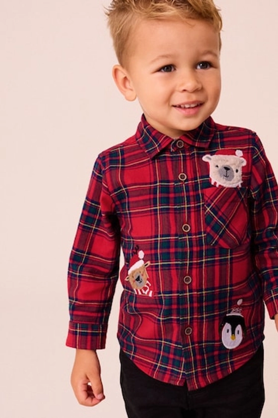 Buy Red tartan Character Long Sleeve Check 100% Cotton Shirt (3mths-7yrs) from the Next UK online shop