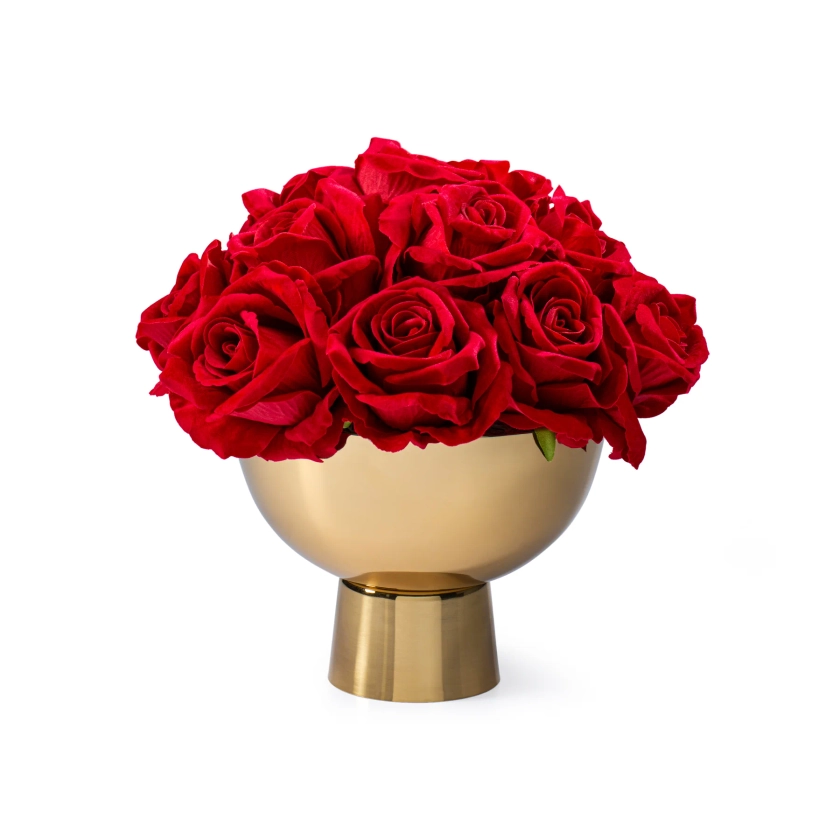 DH Forever Red Rose Gold Pedestal Pot