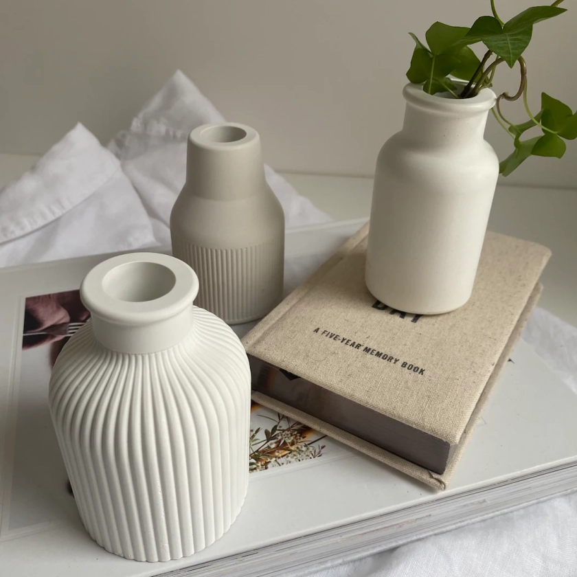Small Minimal Concrete Vase Minimalist Modern Decorative Vase Boho Scandinavian Decor Home Decor - Etsy France