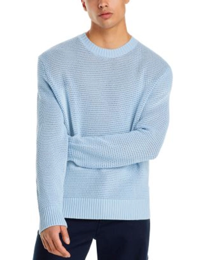 FRAME Crewneck Long Sleeve Textured Sweater Men - Bloomingdale's