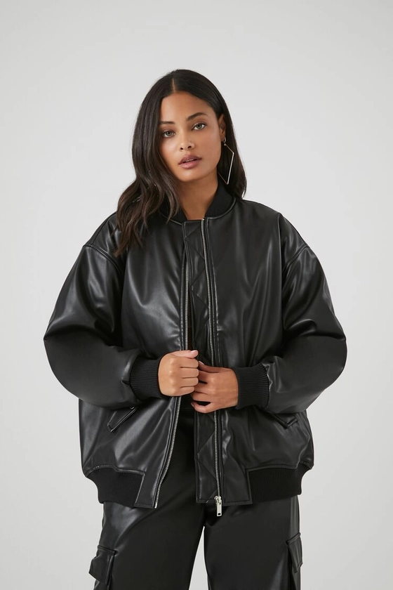 Faux Leather Bomber Jacket | Forever 21