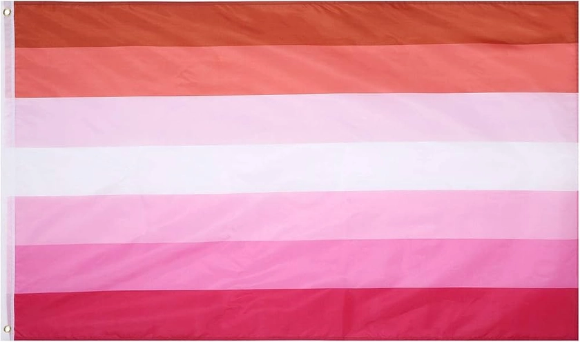 Amosfun Drapeau lesbienne arc-en-ciel Couleurs vives Grand drapeau Gay Pride pour l'intérieur et l'extérieur