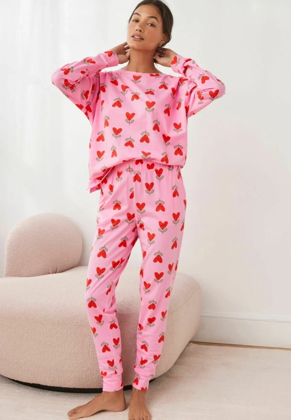 Next LONG SLEEVE REGULAR FIT - Pyjamas - pink heart/pink - Zalando