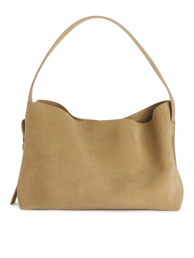 Suede Shoulder Bag - Beige - ARKET GB