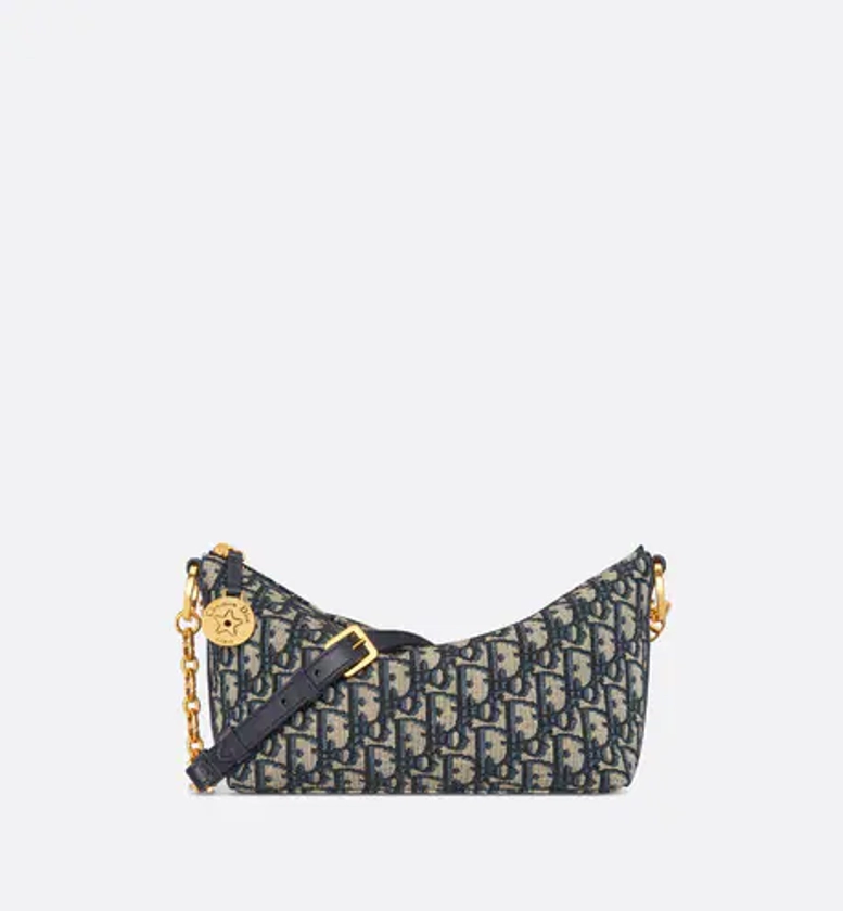 Diorstar Hobo Bag with Chain Blue Dior Oblique Jacquard | DIOR