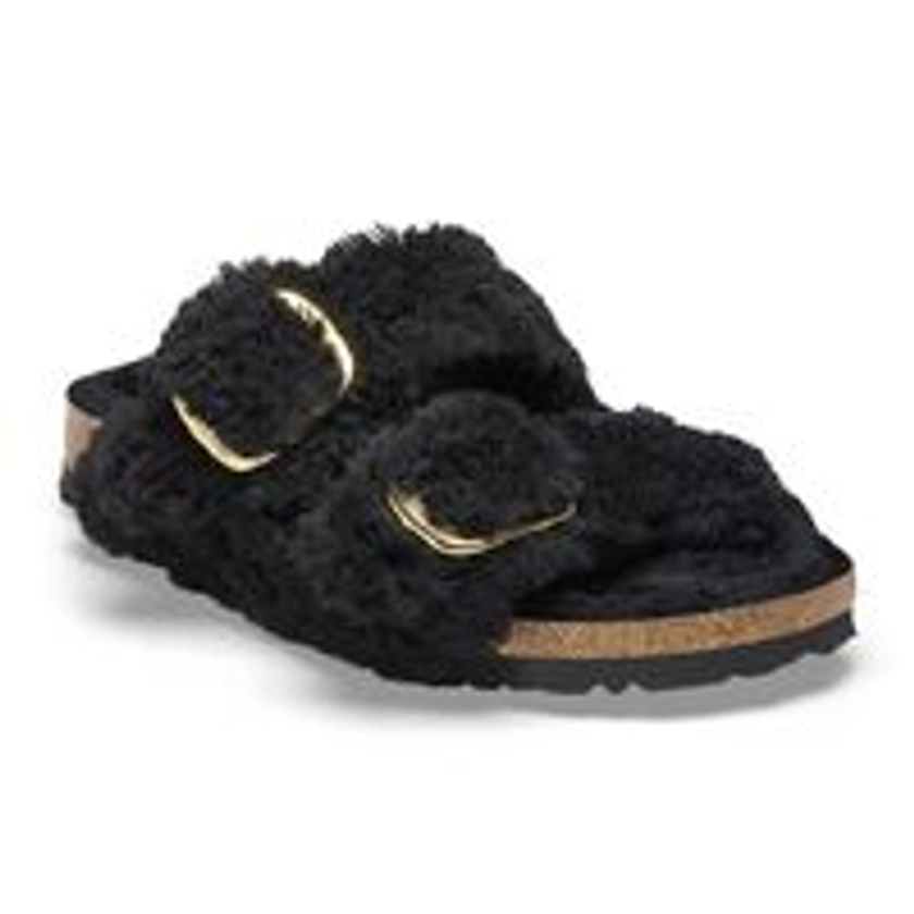 Arizona Big Buckle Shearling Black Gold | BIRKENSTOCK