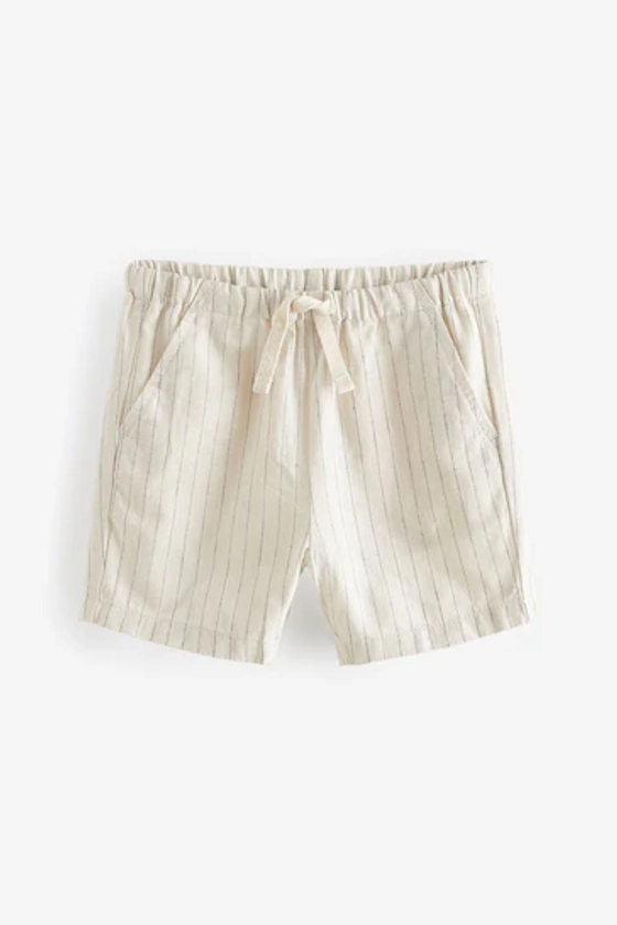 Buy Ecru Stripe Linen Blend Pull-On Shorts (3mths-7yrs) from the Next UK online shop