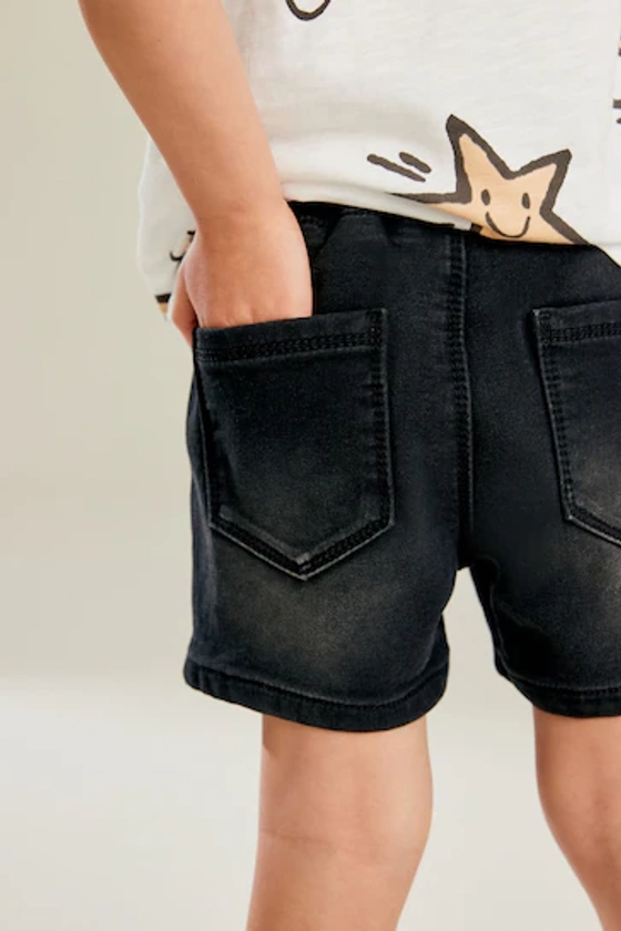 Buy Black Jersey Denim Pull-On Shorts (3mths-7yrs) from the Next UK online shop
