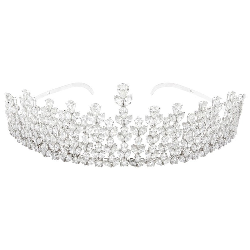 White Gold and 81.85ctw Diamond Convertible Necklace and Tiara