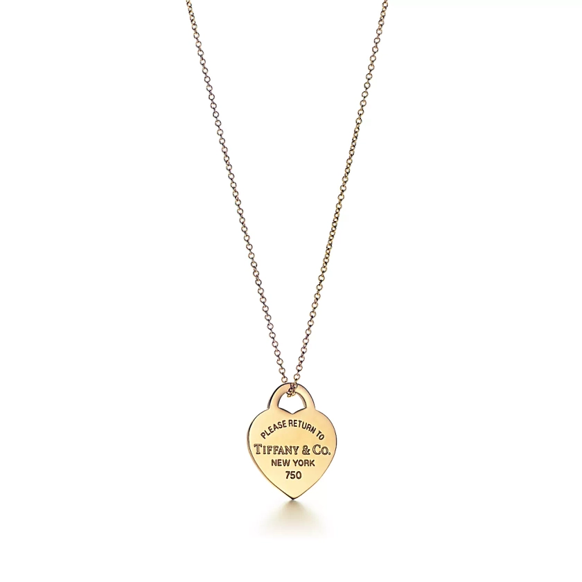 Return to Tiffany™ Pendentif Plaque Cœur en or jaune 18 carats