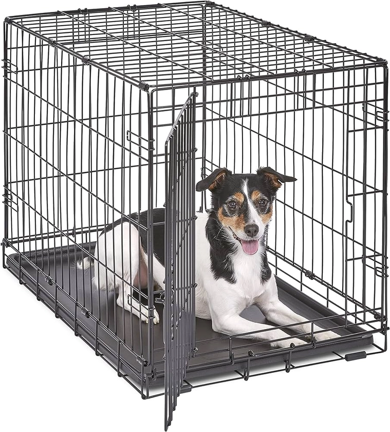 New World B30 Cage pour chiens de petite taille, nouvellement améliorée, 76,2 cm, à une porte, comprenant un plateau étanche, des pieds protégeant le sol et de nouvelles caractéristiques brevetées