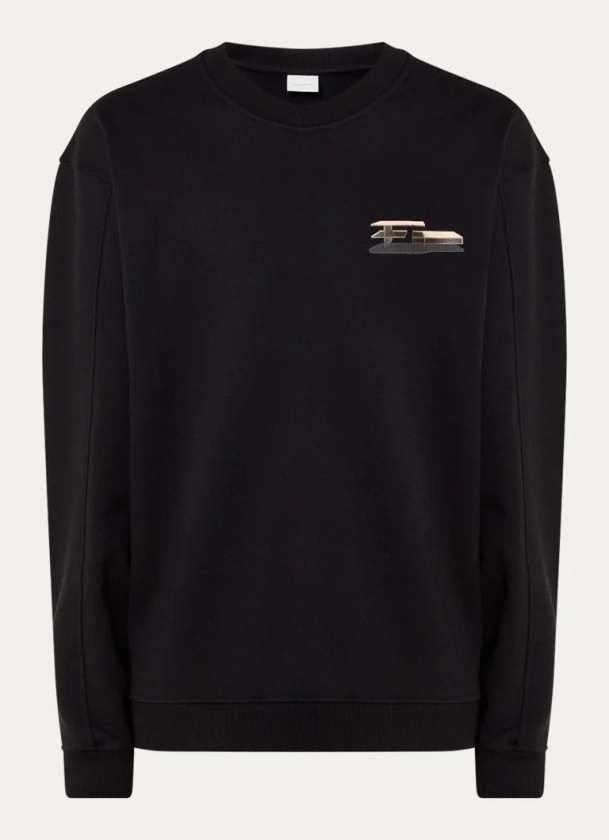 Filling Pieces Sweater van biologisch katoen met logo- en backprint • Zwart • de Bijenkorf