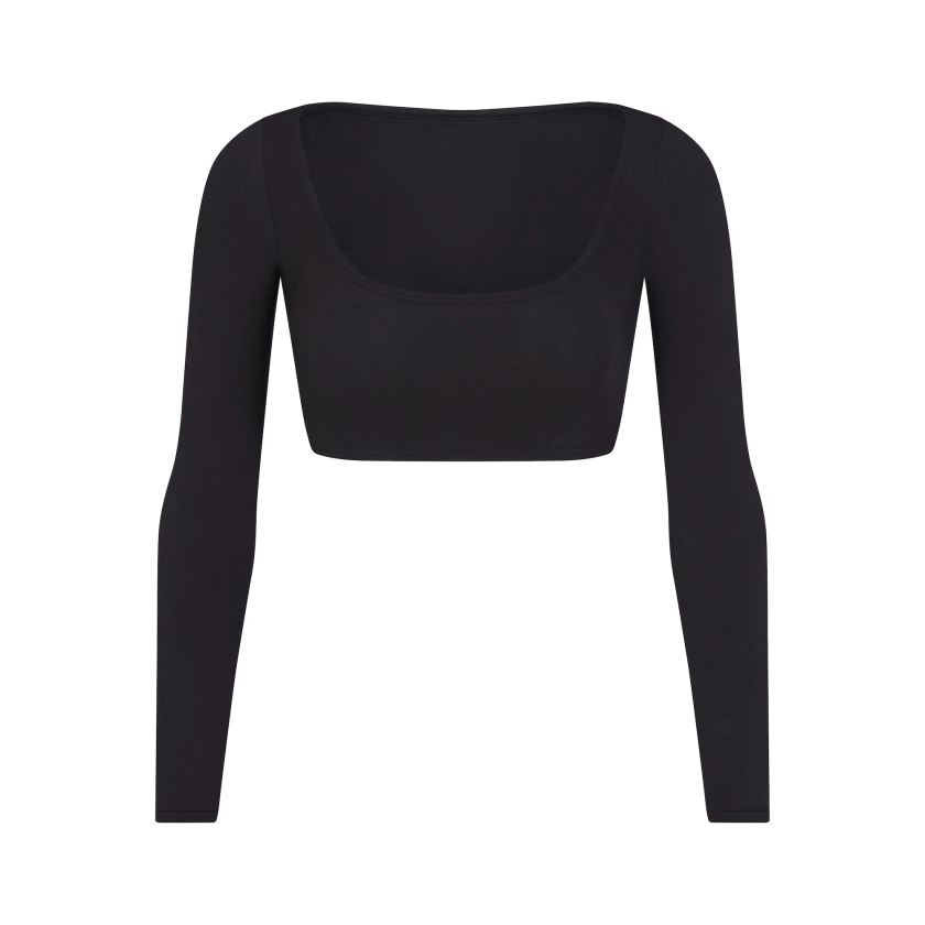 COTTON JERSEY SUPER CROPPED LONG SLEEVE | SOOT