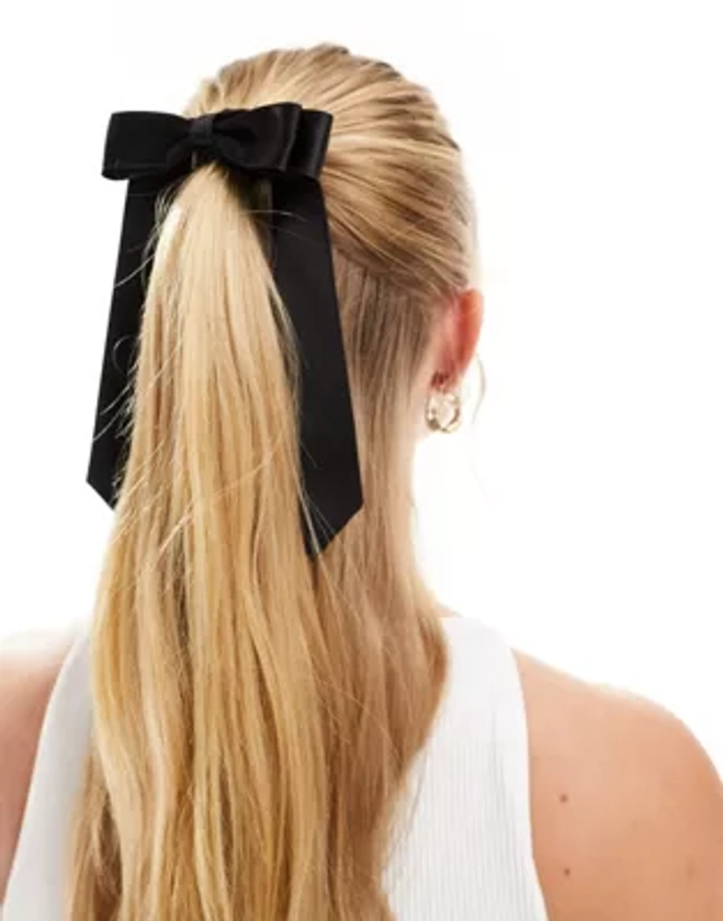 ASOS DESIGN hairband with bow detail in black | ASOS