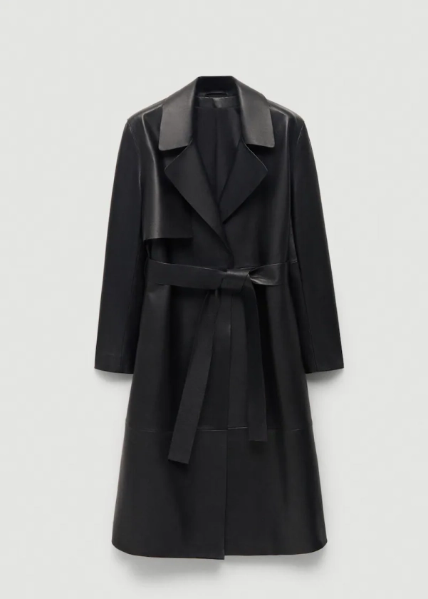 100% leather trench coat - Women | Mango United Kingdom