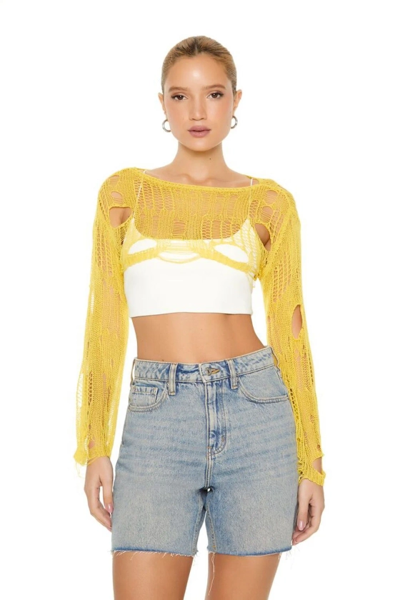 Destroyed Cropped Sweater