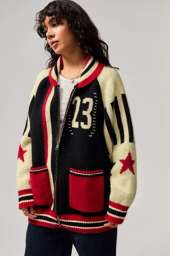 Jaded London Team 23 Motocross Knitted Zip-Through Jacket