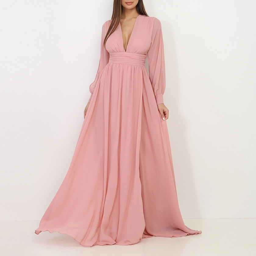 Robe longue à manches ouvertes - La Modeuse