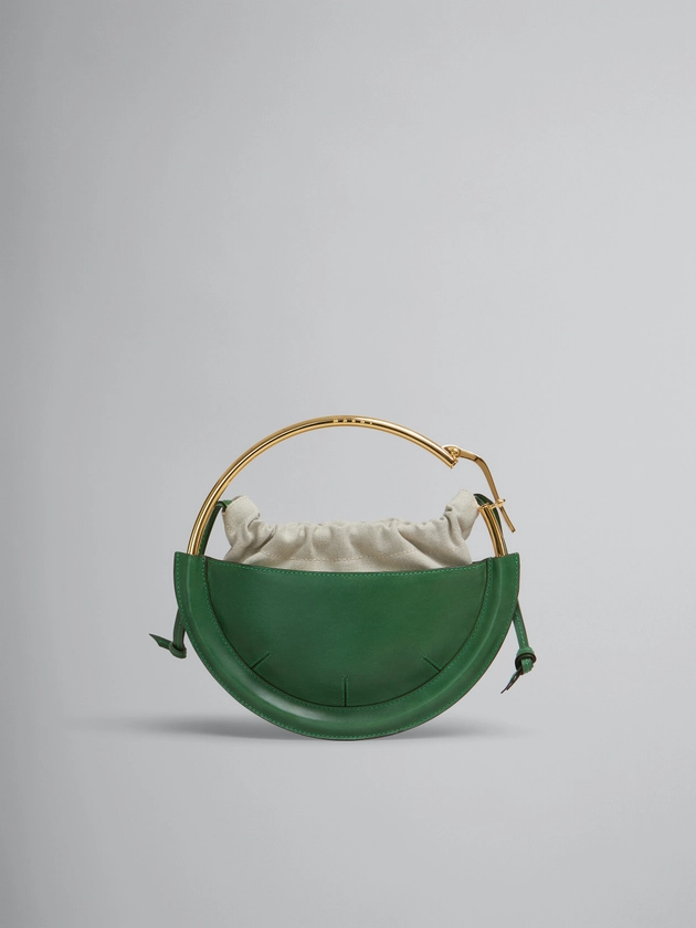 Green leather small Tunnel hobo bag