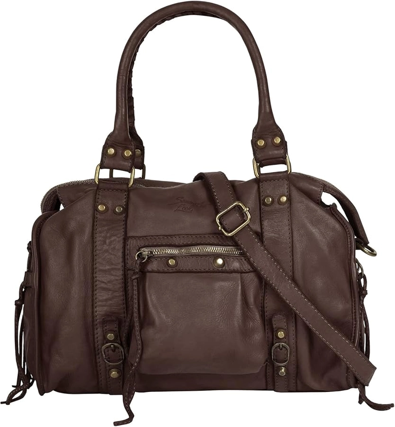 Samantha Look Sac shopping Femme cuir véritable | Made in Italy, Sac à bandoulière vintage, sac de transport avec fermeture éclair, grand sac à anses en cuir 021061