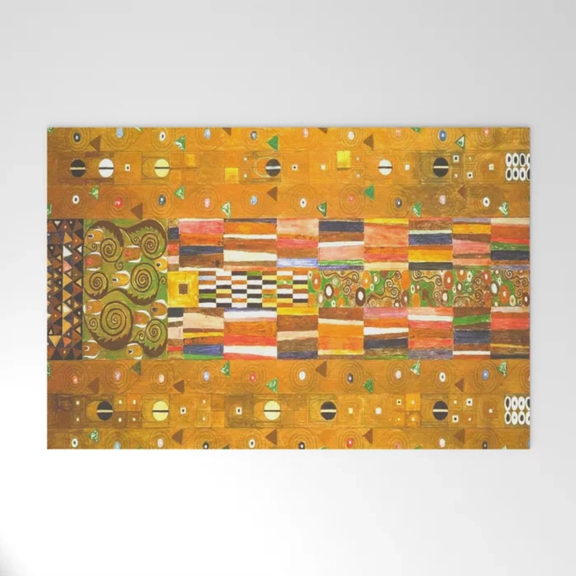 Gustav Klimt Stoclet Frieze Welcome Mat by Faris yamna