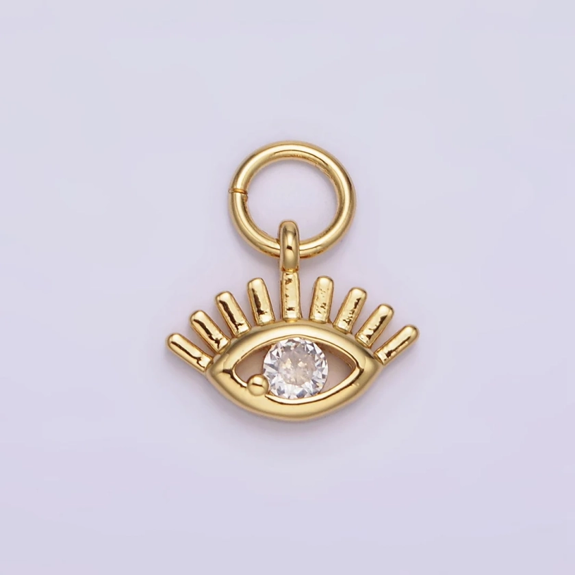 Mini Clear Cubic Evil Eye Charm, Gold Filled Charm Eye of Ra Amulet Jewelry Pendants Cubic Zirconia N-975 - Etsy