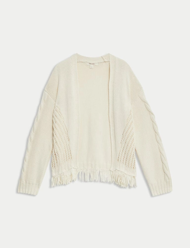 Pure Cotton Fringed Cardigan | Per Una | M&S