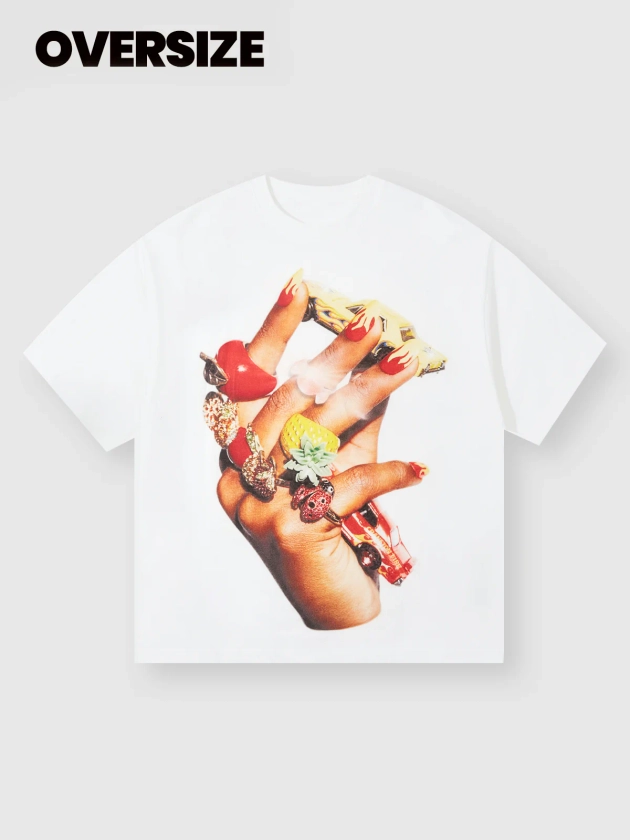 BOUNCE BACK© Summer Fruit Colorful Nail Print T-shirt