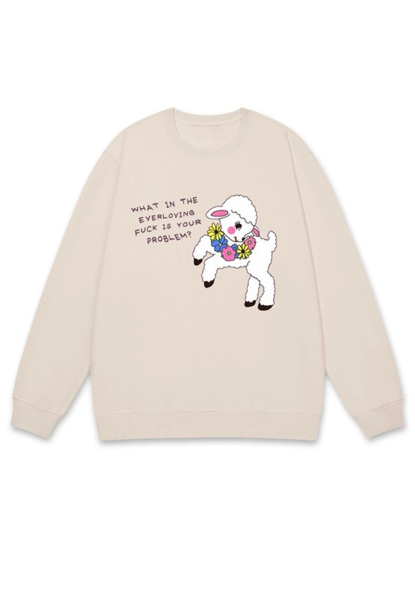 Cherrykitten What Is Your Problem Little Sheep Y2K Sweatshirt for Sale