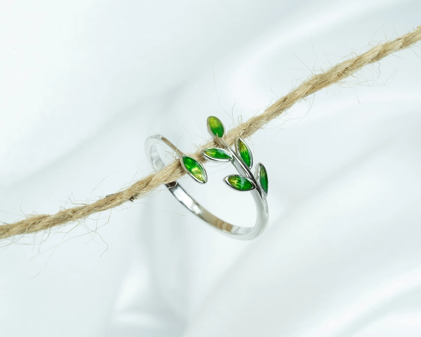 Olive Branch Peace Silver Ring