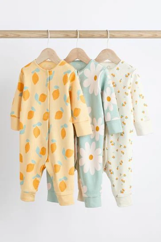 Buy Yellow - Baby Printed Footless Sleepsuits 3 Pack (0mths-3yrs) from Next Germany