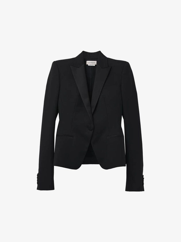 Veste de smoking à boutonnage simple Noir pour Femme | Alexander McQueen