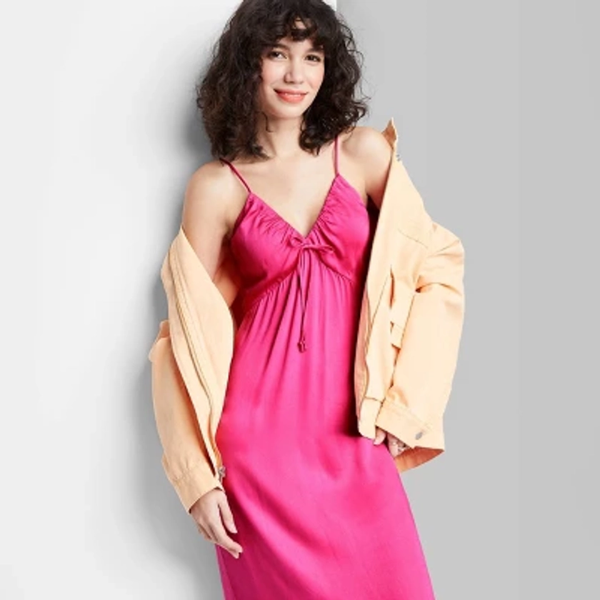 Women&#39;s Tie Back Slip Dress - Wild Fable&#8482; Berry Pink XXL