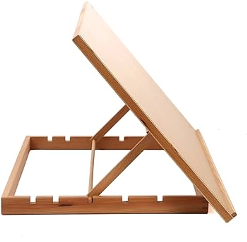 Desk Easel - Large Adjustable A2 Desktop Table Easel Craft Workstation, Beechwood Table Easel Drawing Board, Craft Art Painting Holder Display