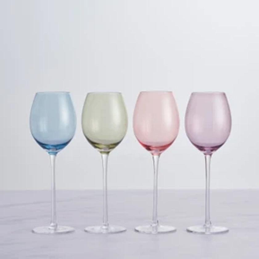 Set of 4 Pastel Wine Glasses