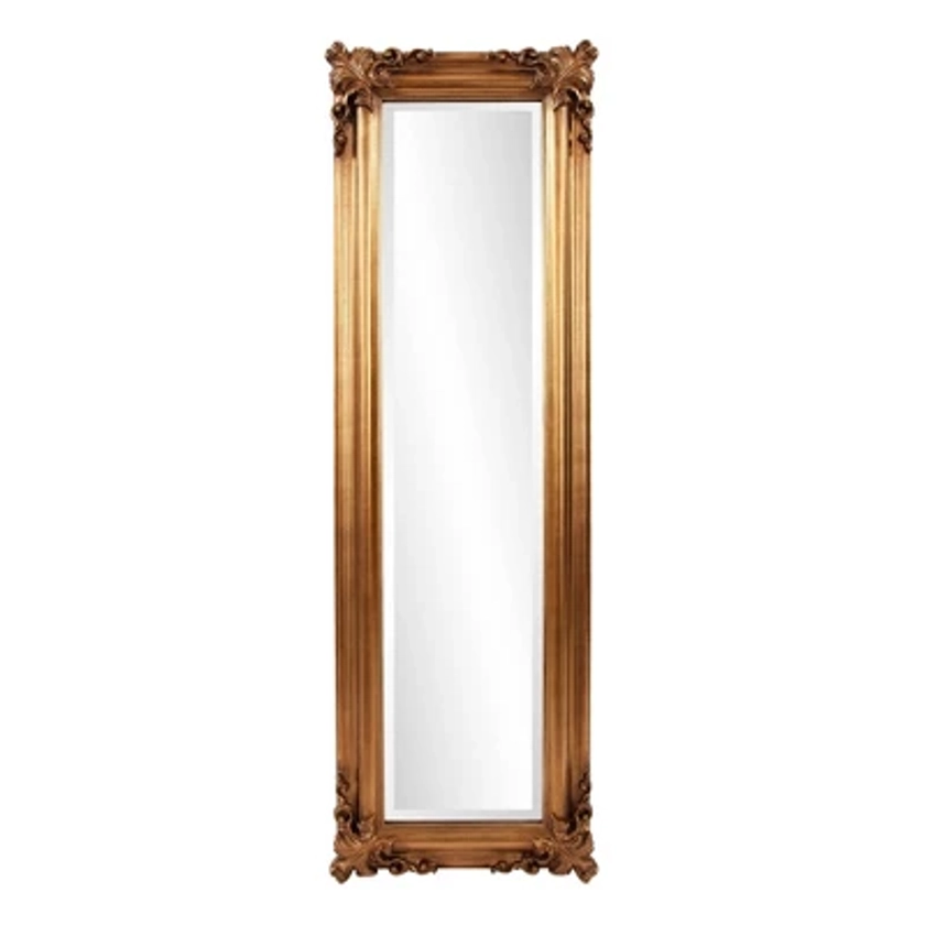 Howard Elliott Wood Framed Full Length Mirror Antique Gold: Elegant Rectangular Design, No Assembly Required