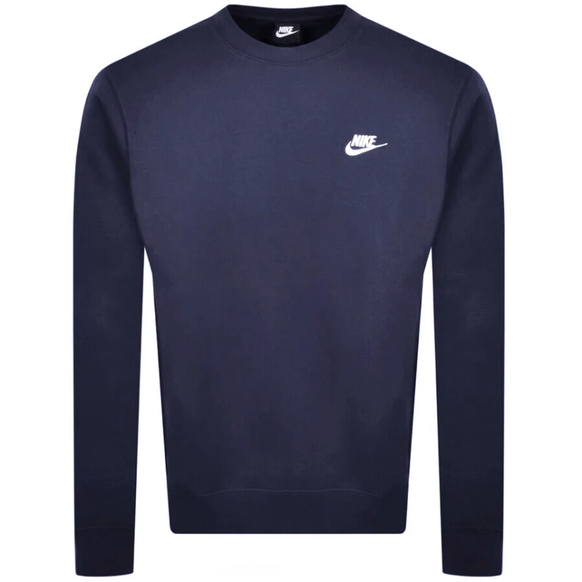 Nike Crew Neck Club Sweatshirt Navy | Mainline Menswear 