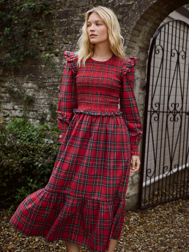 Freya Tartan Dress – Red