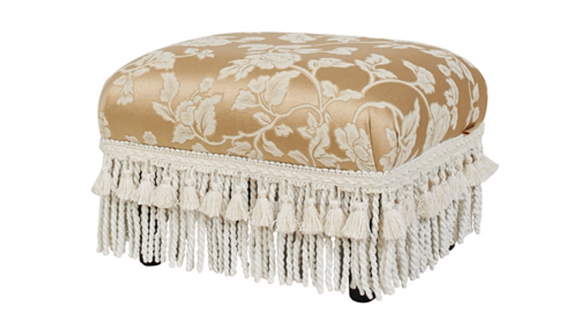 Fiona Traditional Decorative Footstool, Floral Neutral