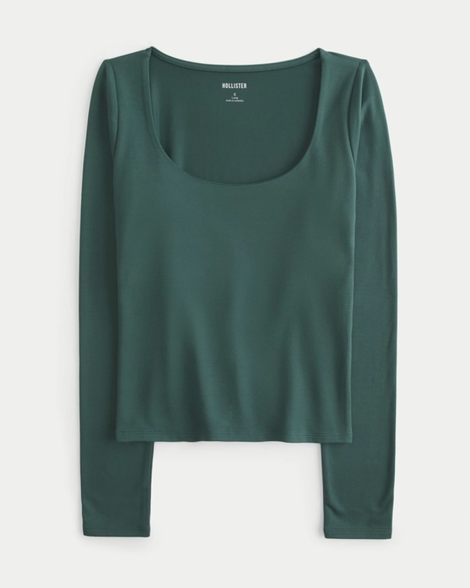 Women's Soft Stretch Seamless Fabric Scoop Top | Women's Tops | HollisterCo.com