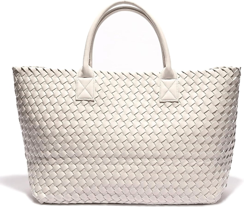 Amazon.com: Weayouth Woven Bag Shopper Bag Travel Handbags and Purses Women Tote Bag Large Capacity Shoulder Fashion Bags (Off white) : Clothing, Shoes & Jewelry
