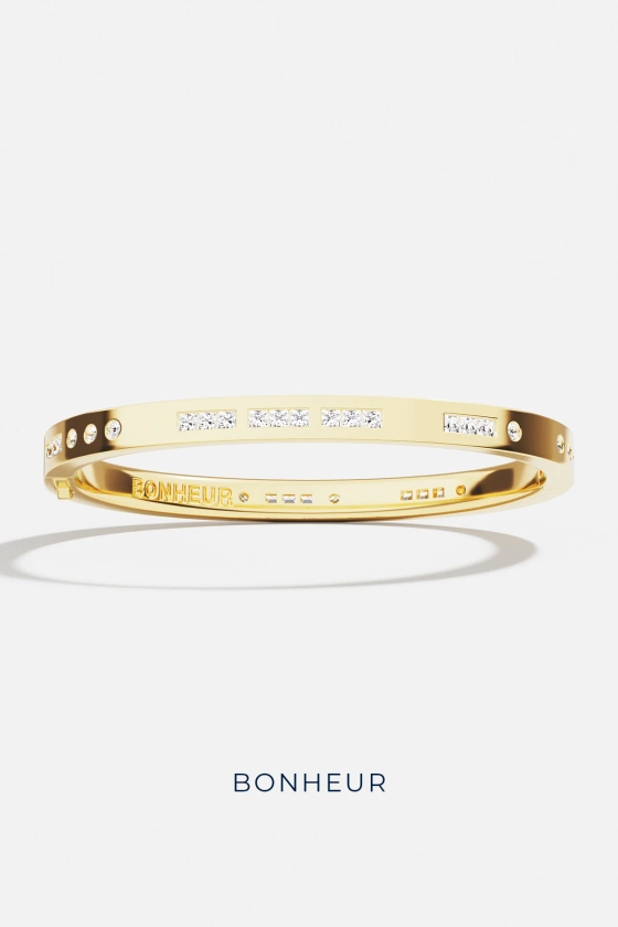 Bracelet Jonc Code Morse BONHEUR