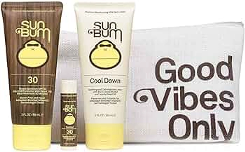 Sun Bum Day Tripper SPF 30 Sun Care Kit, Travel Size Pack with Broad Spectrum Moisturizing Sun Cream Lotion, Sunscreen Lip Balm and Hydrating Cool Down After Sun Lotion