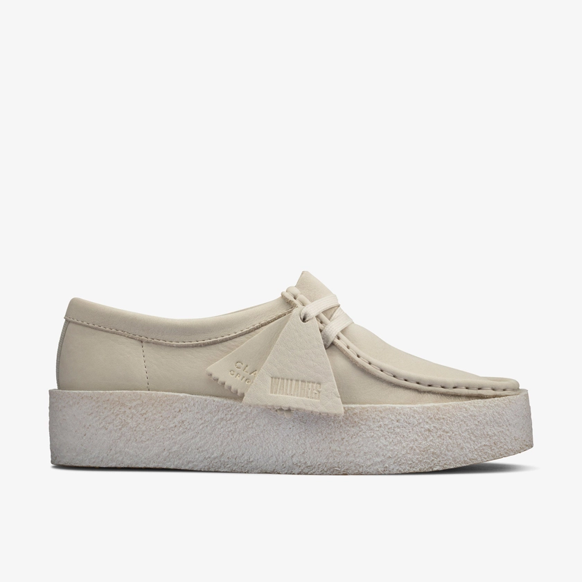 FEMME Wallabee Cup Nubuck Blanc Chaussures | Clarks Originals